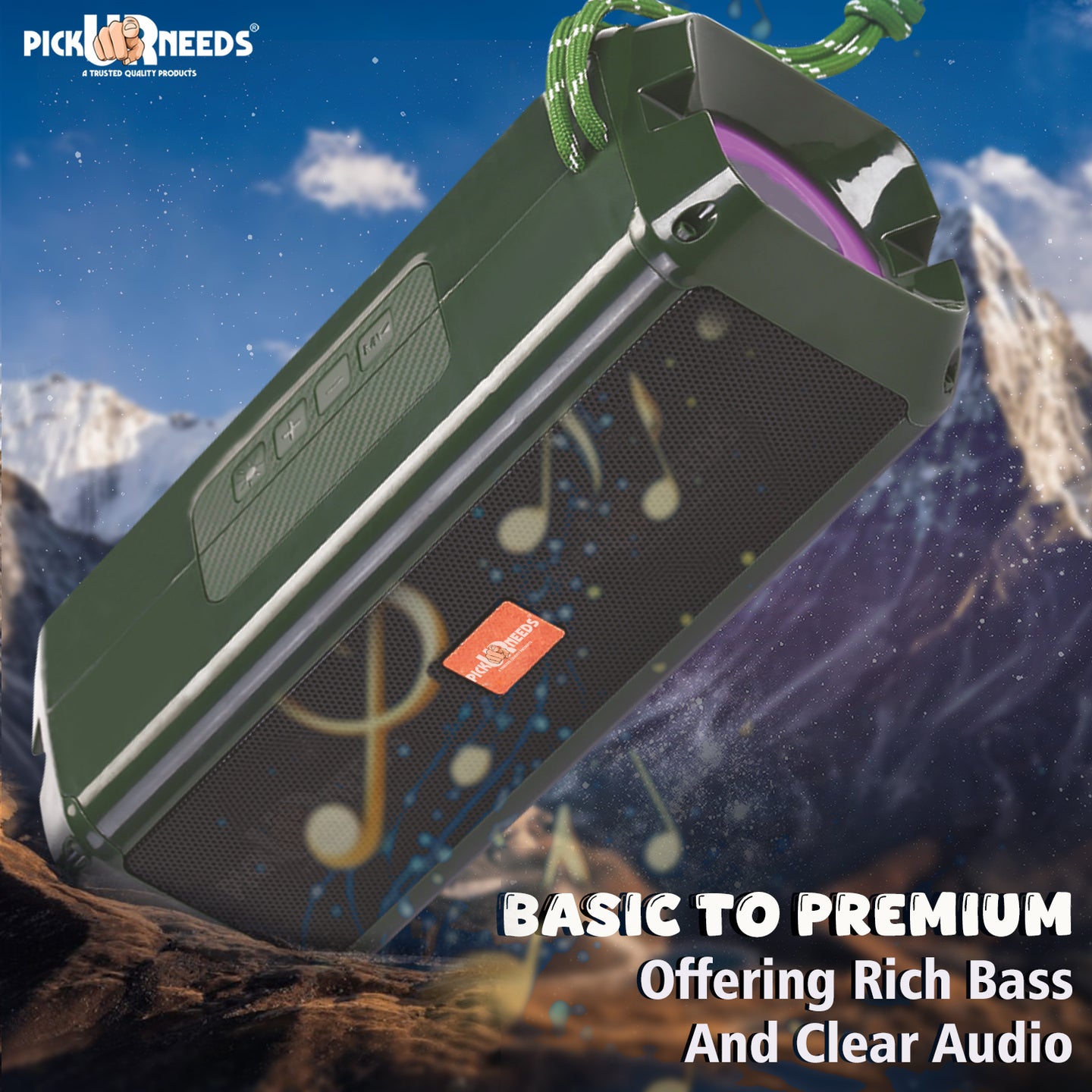 Pick Ur Needs Mini Wireless Soundbar System With RGB Disco Light TF Card / USB / Radio Support 10 W Bluetooth Speaker  (White, 5.0 Channel)